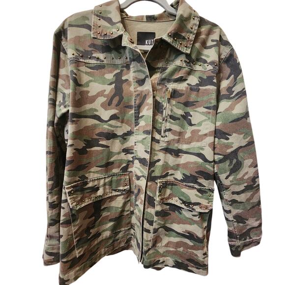KUT FROM THE KLOTH Size Large Army Camo Jacket EUC - Picture 1 of 6